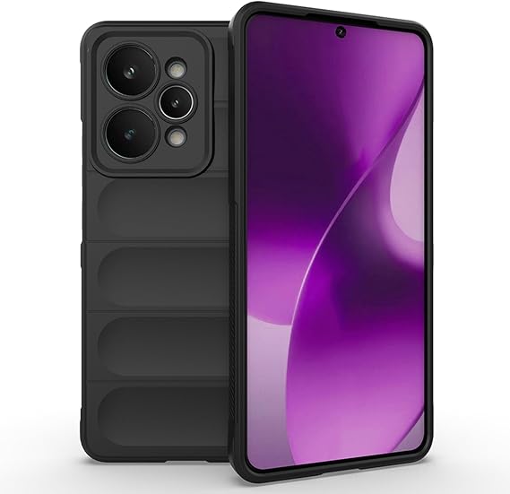 Liquid Silicone Case for Realme 15 Pro with Anti-Germ Protection, Anti-Scratch Soft Microfiber Lining, High Resilience Gel Rubber Full Body Shockproof Cover, Black