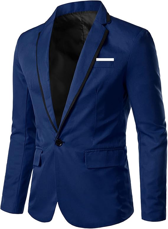 Mens Casual Blazer Plus Size Formal Business Suit Jackets One Button Single Breasted Tuxedo Jacket Smart Daily Blazers Regular Fit Lightweight Suits