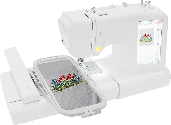 Sewing and Embroidery Machine 7 Inch Screen Digital Control Automatic Computerized Embroidery & Home Sewing Machine with 96 Built-in Patterns and 162 Designs for Beginners