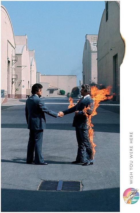 BUY ART FOR LESS Officially Licensed Pink Floyd Wish You Were Here Art Poster - 36 x 24 Inch - Decorative Print - Poster Paper - Ready to Frame