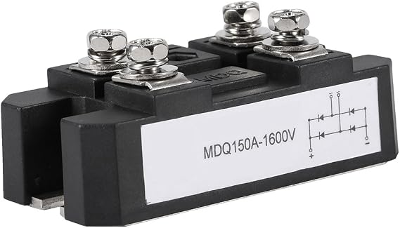 Diode Bridge Rectifier, 150A Amp High Power 1600V Single-Phase Diode Bridge Rectifier Black Large Over-Current Capacity Low Voltage Drop
