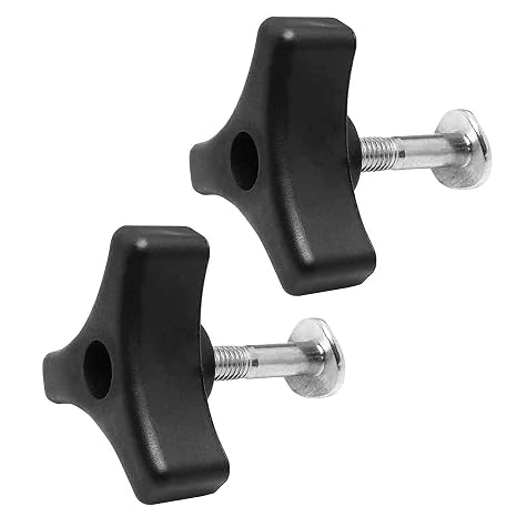 2 Sets Lawn Mower Handle Wing Nut Bolts, Triangle Handle Knob Nut Bolt