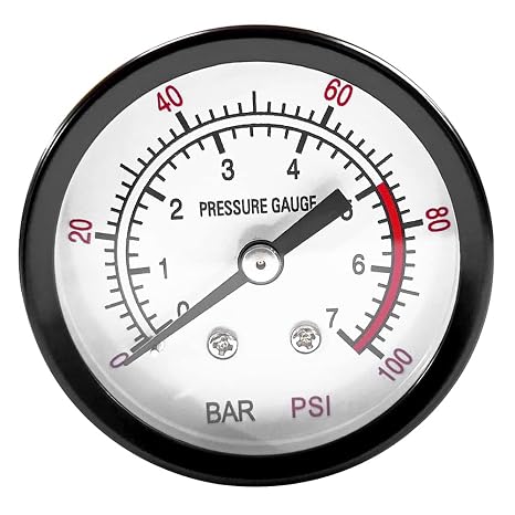 Beduan Air Pressure Gauge for Air Compressor 2" Dial Center Back Mount, 1/4" NPT,0-100 Psi