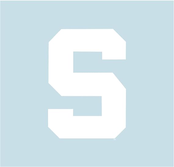 Michigan State Decal (White S Decal (3",4",6",12",18"), 12 in)