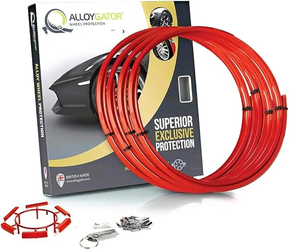 AlloyGator Set of 4 Original Wheel Protectors 12" to 24" (RED)