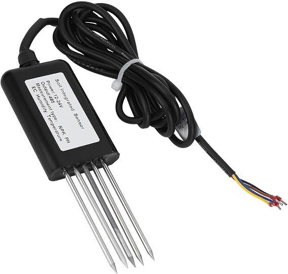 Soil Tester, NPK Temperature Humidity Soil Moisture Meter Sensor, Multi-Parameter Versatile Soil PH Meter for Garden Lawn Farm