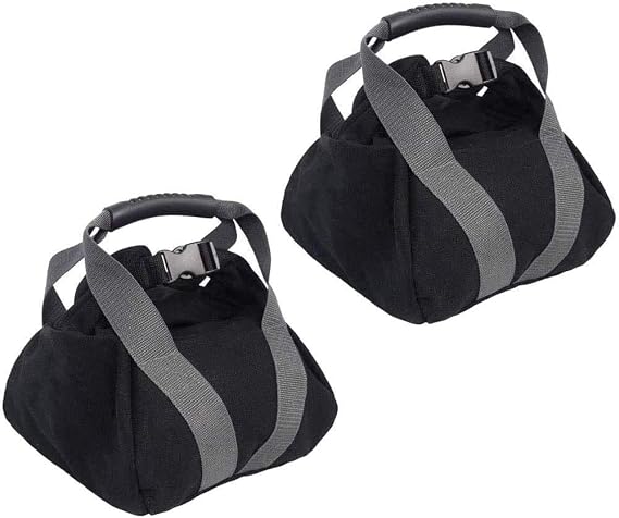 2 Pcs Adjustable Canvas-Kettlebell-Sandbag wtih Handle for Training Home Training, Yoga, Fitness