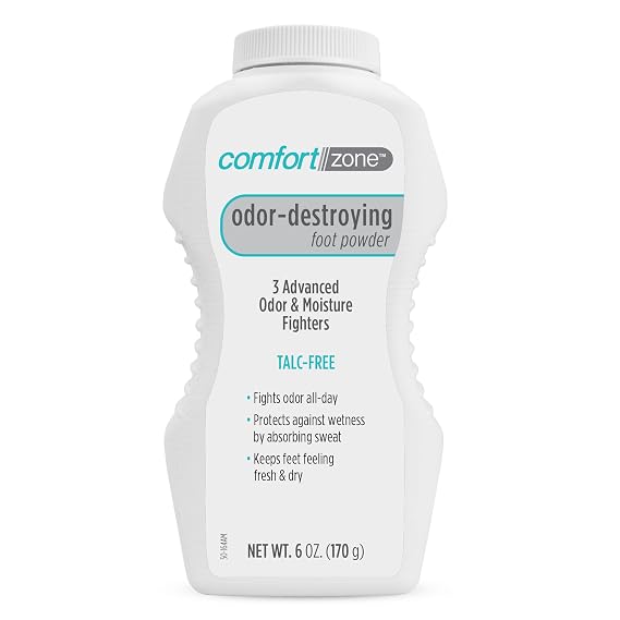 Comfort Zone Odor Destroying Foot Powder with Corn Starch