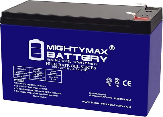 Mighty Max Battery 12V 7AH Gel F1 Replacement Battery Compatible with Epcom Power Line PL7-12