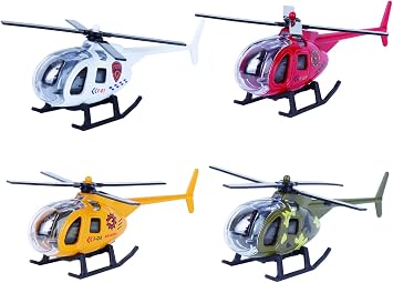 Alloy Mini Helicopters Model Toy - Police, Fire, Engineering Work, Military Helicopter - Diecast Helicopters with Spinning Propellers, Birthday Party Favors for Kids