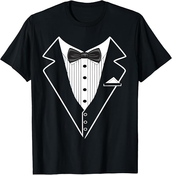 Tuxedo with Bow Tie | Funny Tux Formal Classic Party Humor T-Shirt