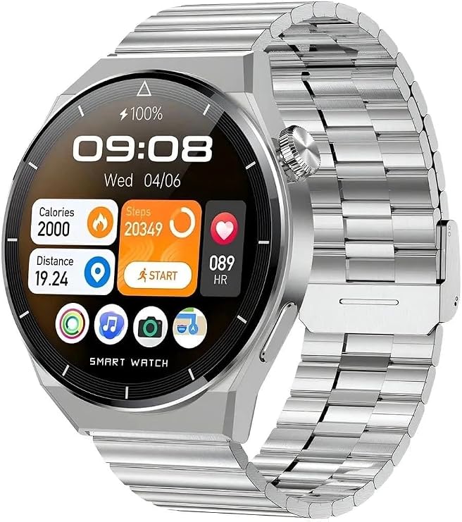 GT3 Max Elegant Smart Watch GT3 Max Elegant Men's Smart Watch Leather-Metal-Silicone with 3 Lanyards