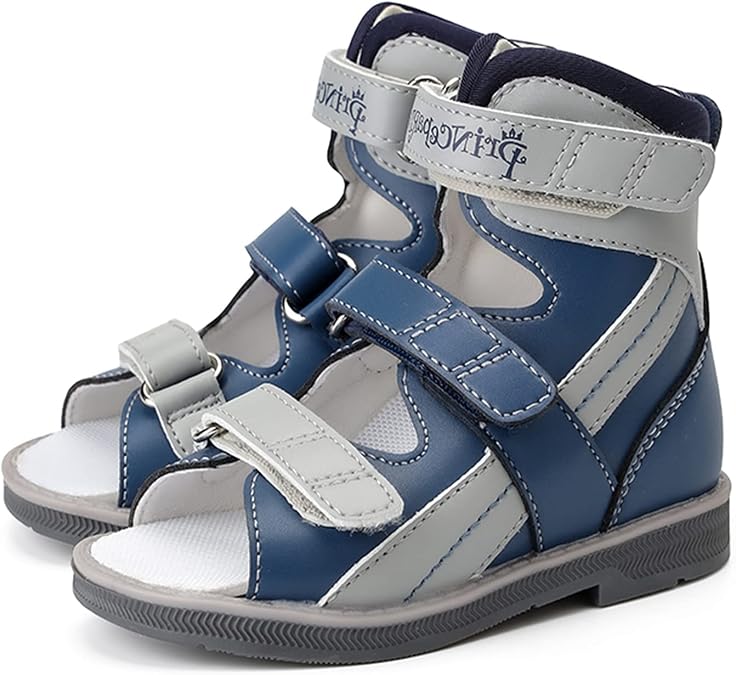 princepard Orthopedic Sandals for Toddlers with High Back,Boys Corrective Shoes Ankle Brace and Arch Support