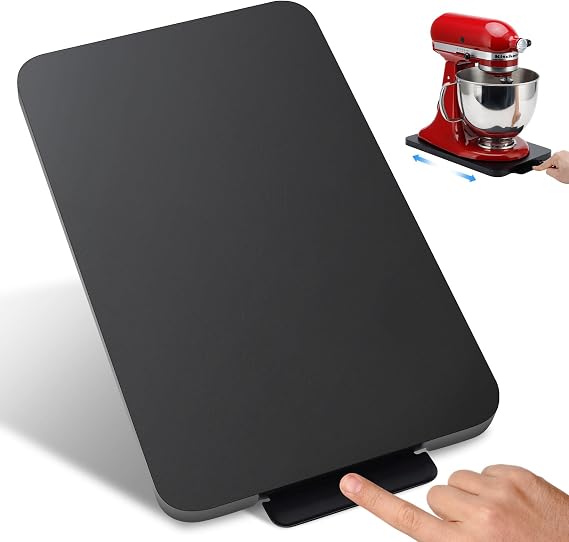 Kitchen Appliance Sliding Tray,Coffee Maker Rolling Tray Under Cabinet Appliance Organizer Toaster Blender Air Fryer Stand Mixer Countertop Storage Moving Slider (Steel, 9"W x 14.5"D)