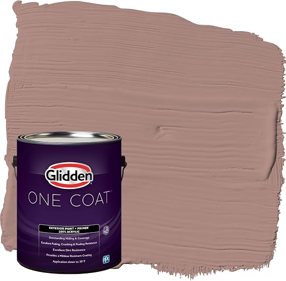 Glidden Exterior Paint + Primer: Orange/Bedford Brown, One Coat, Satin, 1-Gallon