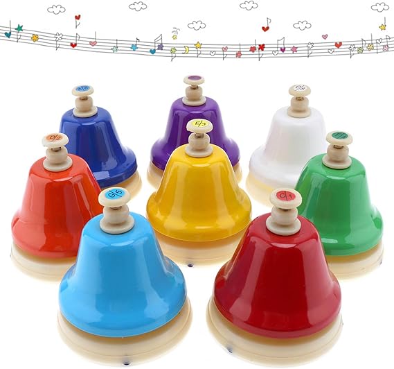 8-Note Hand Bells Set, Diatonic Table Bells,