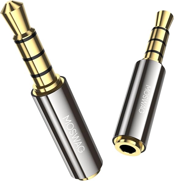 MOSWAG 3.5mm Male to 2.5mm Female Audio Adapter Pack of 2