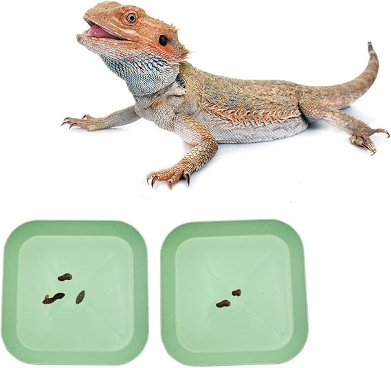2 Pcs Leopard Gecko Potty Pad,Crested Gecko Potty Latrine,Leopard Gecko Tray,Reptile Litter Box,Portable Gecko Tank Accessories (Green)