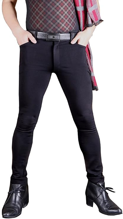 LinvMe Men's Jeggings Tights Super Elastic Plus Size Stretchy Pencil Pants