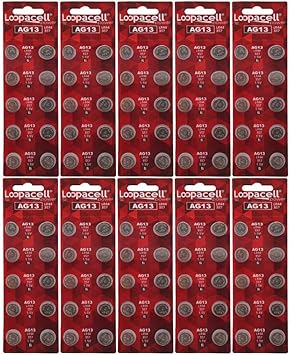 100 Pack LOOPACELL LR44 AG13 357 L1154 A76 Button-Cell Batteries