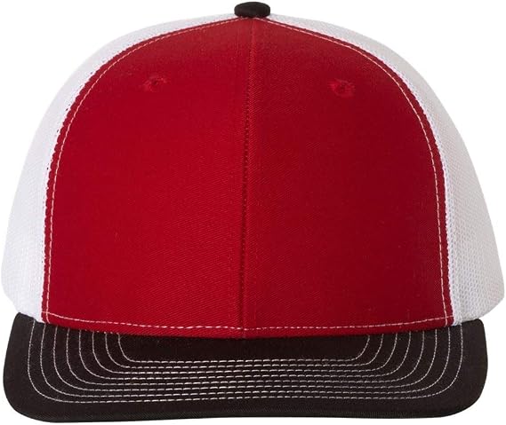 Richardson 112 Trucker Snapback Cap Red/White/Black Adjustable