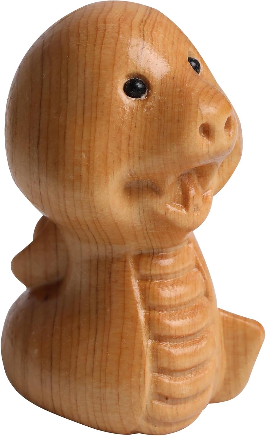 Frestyle Small Animal Statues Wooden Hand Carved Arborvitae Wood Cute Mini Sculpture with Storage Bag Art Decorative Handmade Handcrafted Decoration for Home Office Bedroom Living Room Snake, Brown