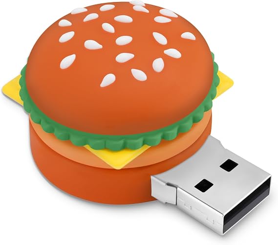 64GB USB Flash Drive Hamburger-Shaped, BorlterClamp Novelty USB Drive Thumb Drive Memory Stick for External Data Storage