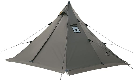 Naturehike Ranch Fire 4 Season Teepee Tent, 2 Person Hot Tent with Stove Jack, Windproof Waterproof Cold Weather Winter Tents for Camping