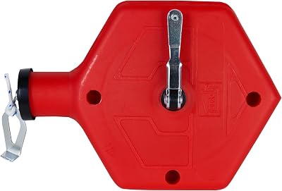 M-D Building Products 00760 ABS Tuff LineTM Contractor Chalk Reel, Durable and Reliable Chalk Line for Precision Marking, Ideal for Construction & Carpentry Projects 0.06 in. x 100 ft, Red