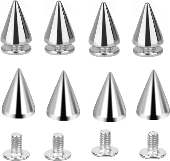 Decorative Rivets Pack of 100 Punk Rivets 7 x 10 cm Spikes Rivets Decorative Studs Metallic Pointed Rivets Screw Rivets Decorations Rivets for Screws for DIY Leather Crafts Clothing Bags Shoes Belt Jeans