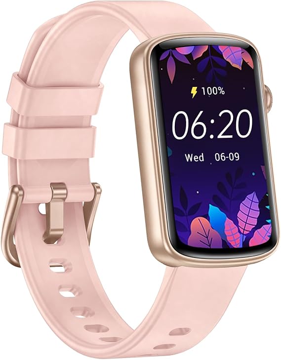 Fitness Tracker with Heart Rate/Sleep/Blood Oxygen Monitor, Slim Fitness Watch for Women Men IP68 Waterproof Pedometer Calories/Steps Counter Health Watch Activity Tracker (Pink)
