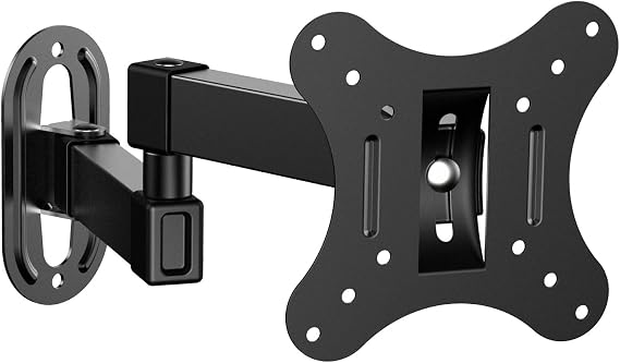 Monitor TV Wall Bracket, 14 - 27 Inches, Compatible with LCD Monitors, Rotates Left and Right Moving, Adjustable Up/Down Angle, Extendable, Maximum VESA Standard 3.9 x 3.9 inches 100 x 100 mm, Load Capacity 11.0 lbs 5 kg, Monitor Arm, Wall