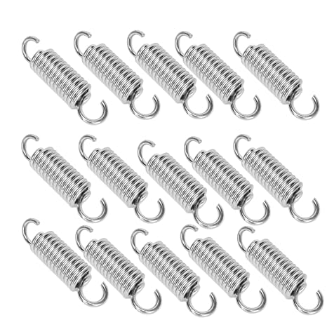 15pcs Stainless Steel Double Hook Tension Spring, 304 Stainless Steel Compression Springs 1.2mm x 8mm x 30mm