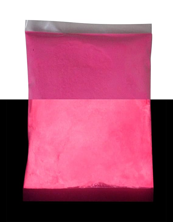 Glow in The Dark Neutral Invisible Strontium Aluminate Glow in The Dark Fluorescent Pigment Powder (Pink glows PINK, 2oz)