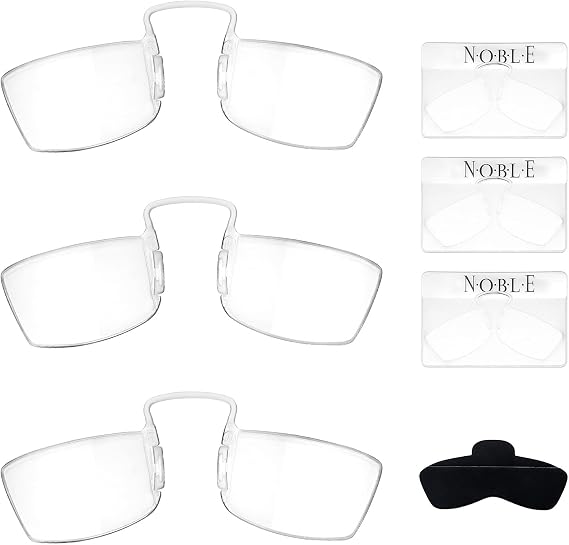 Noble Small Reading Glasses (3 Pack) - Rimless Readers with 3 Wallet Credit Card Holders and 1 Cell Phone Case