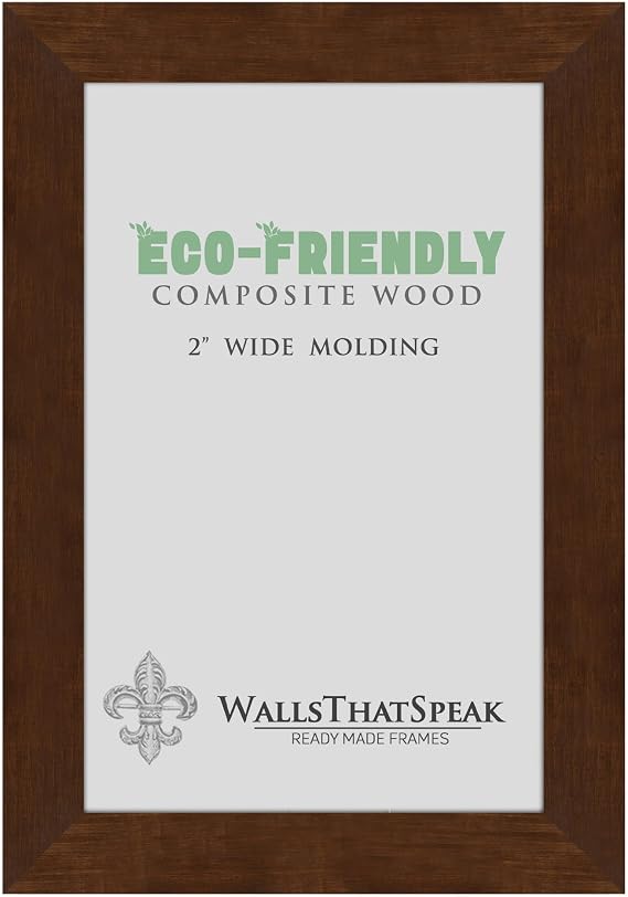 wallsthatspeak 20x26 Mocha Walnut Picture Frame for Posters Puzzles or Artwork, 2-Inch Wide Border Moulding Photo Frames