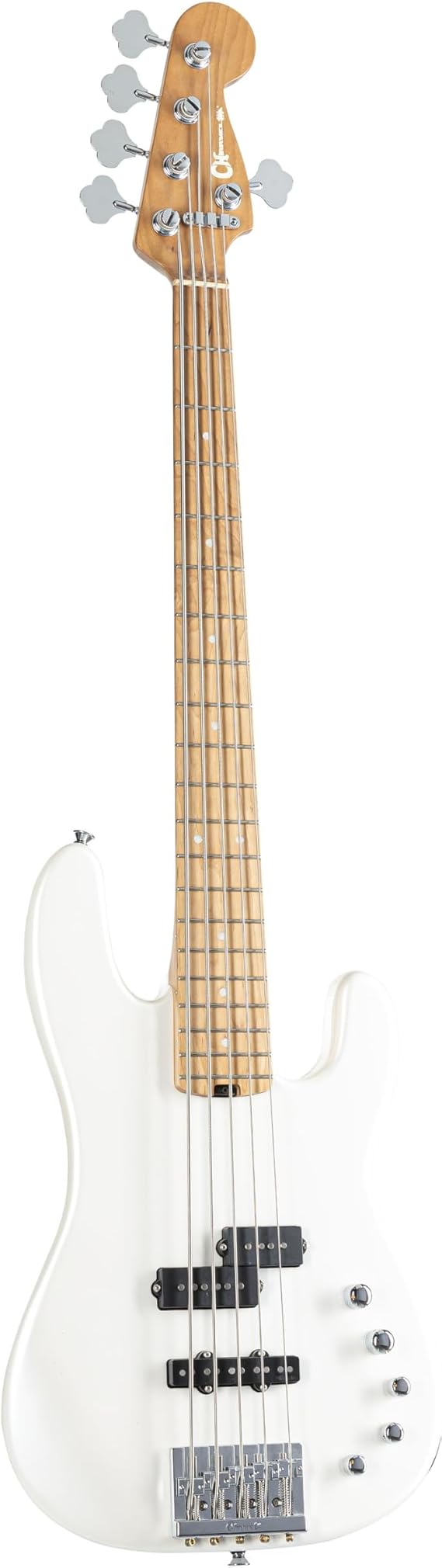 Charvel Pro-Mod San Dimas Bass Guitar PJ V, Caramelized Maple Fingerboard (Platinum Pearl)