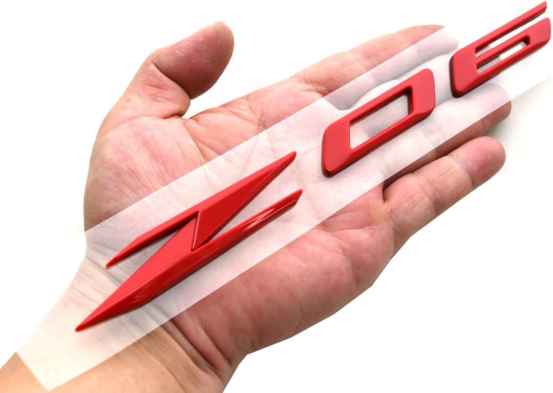 1Pc Z06 Emblems 3D Badge Nameplate Letter Compatible with 2023-2024 C8 85623536 OEM Size (Red)