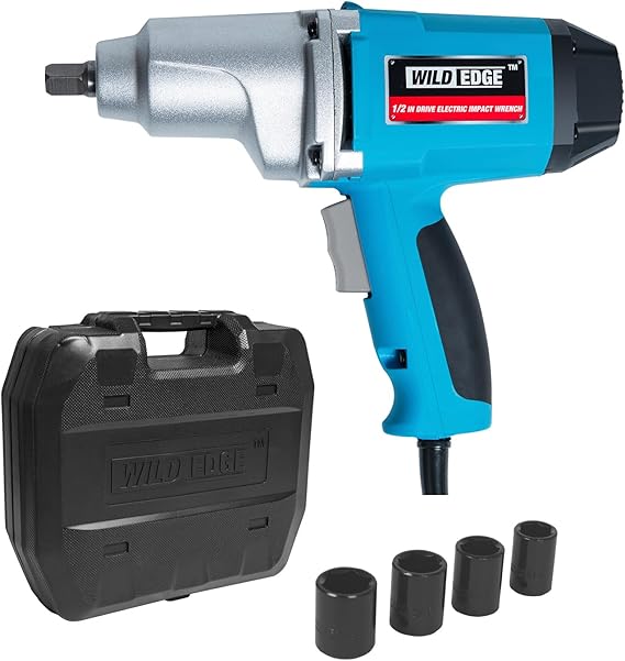 Impact Wrench Kit, Heavy Duty 1/2 Inch Drive 7.5 Amp Corded Impact Gun, Max Torque 240 Ft-lbs & 2700 IPM, 4pcs Durable Sockets with Detent Anvil