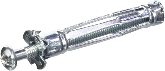 Molly M14250PB-XJ 50 Piece Metal Dowels 4 x 46 mm + Screws - Hollow Materials - Pro Packaging, Grey, Set of 100 Pieces