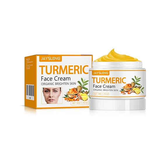 AMALIA Turmeric Face Cream, Organic Skin Care Treatment, 1.76 oz, with Hyaluronic Acid and Natural Ingredients