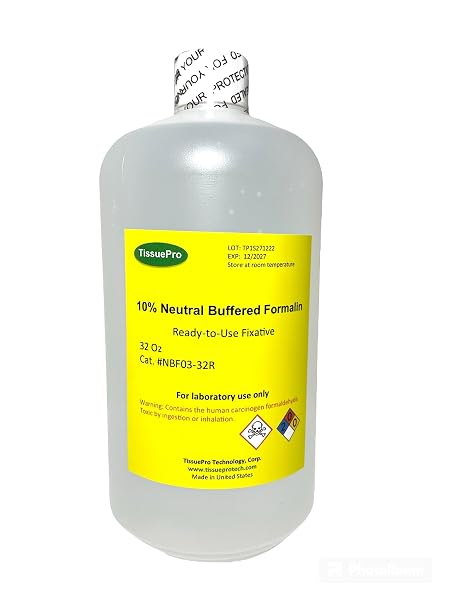 Tissue Pro - 10% Neutral Buffered Formalin (NBF) Ready-to-Use Histological Tissue Fixative, Formaldehyde Wet Specimen Preservation, Research Chemical