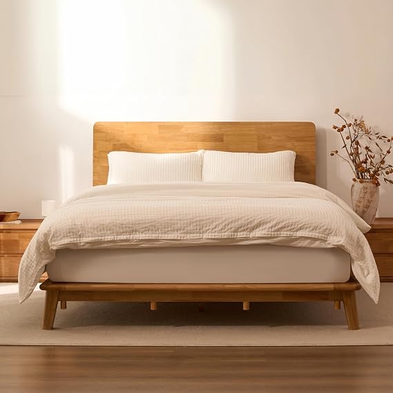FLEXISPOT Hako G1 Queen Solid Wood Platform Bed with Tool-Free Assembly
