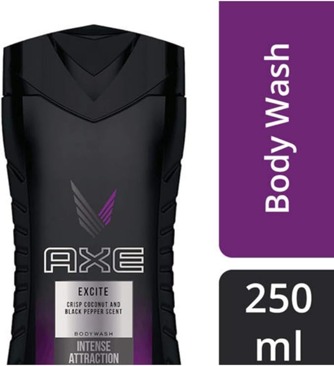 Axe Excite Duş Jeli, 250ml, Hindistan Cevizi ve Siyah Biber Aroması, Erkek