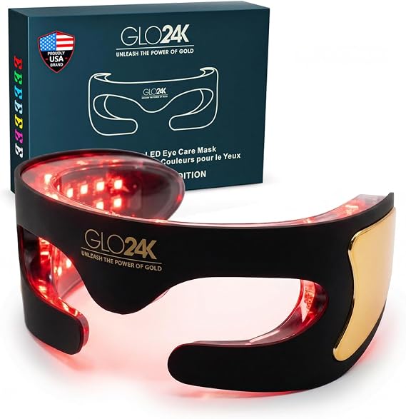 GLO24K LED Eye Mask, 108 LEDs, 7 Colour Modes, For Under-Eye Area