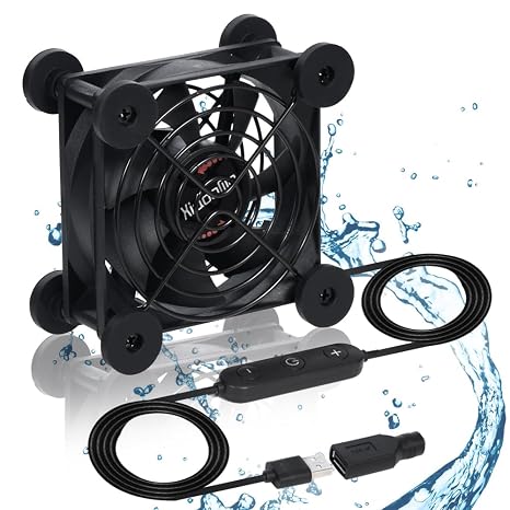 Quiet 80mm USB Cooling Fan 10-Speed 5V/DC 12V Electronics Cabinet DVR PC TV