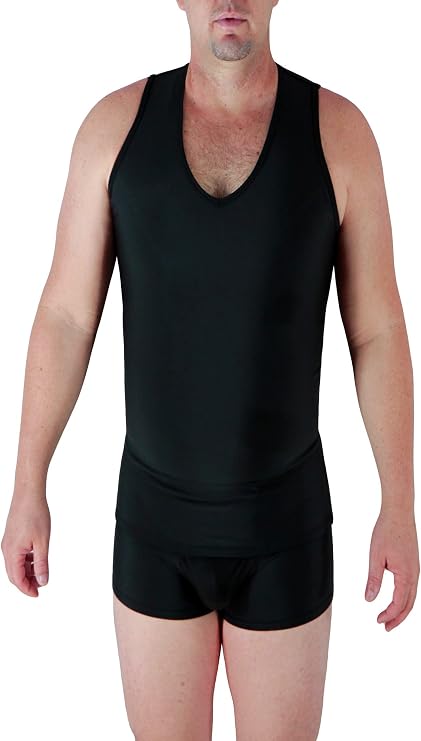 Underworks Mens Extreme Gynecomastia Chest Binder V-Tank Top 996