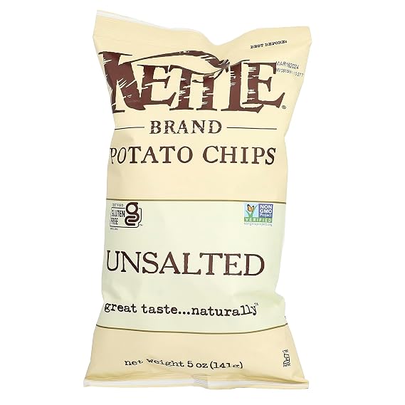 Kettle Foods, Chips Potato Unsalted, 5 Ounce
