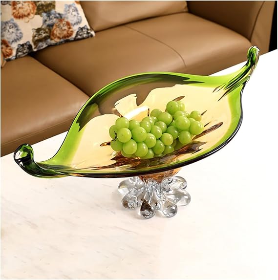Fruit Bowls for Kitchen Fruit Bowl, Transparent Glass Fruit Plate, Decorative for Kitchen Counter, Table Countertop, Home Decor