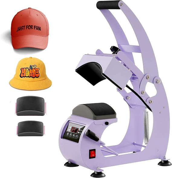 Hat Press, Hat Heat Press Machine for Caps with 2 Platens | Easy to Use with a Digital Precise Setting. Heat Up Fast & Evenly. Friendly for Beginners and Bussiness. Heat Transfer